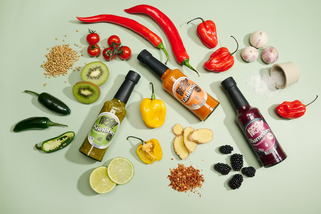 Perfekt gave, chilisaus med personlighet. Hot sauce 